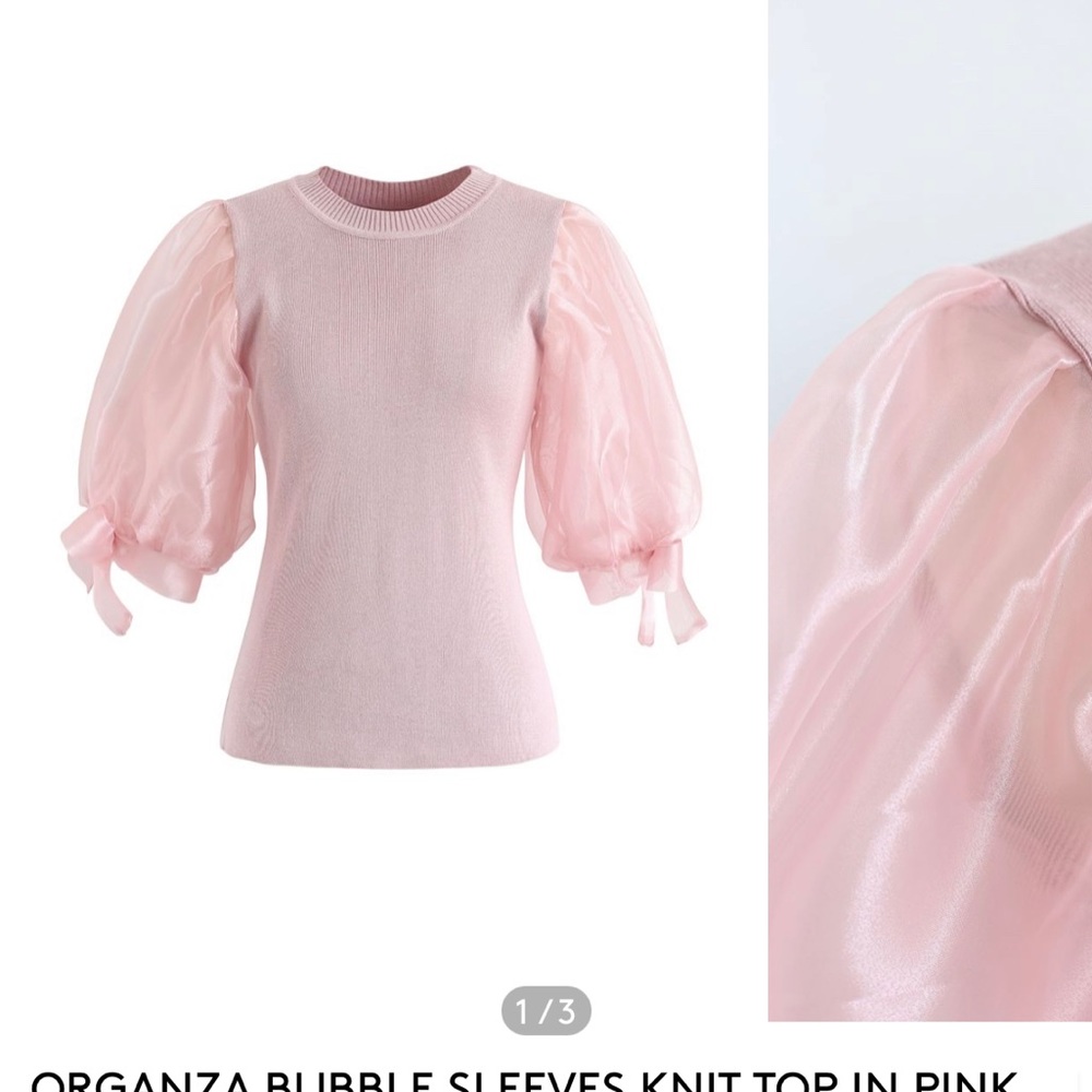 Chic Wish Sheer sleeve knit top!